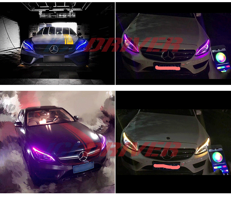 Icedriver для Mercedes Benz GLE класс DRL светодиодный панели дневные ходовые огни красный синий зеленый фиолетовый DRL светодиодный Devil Eyes