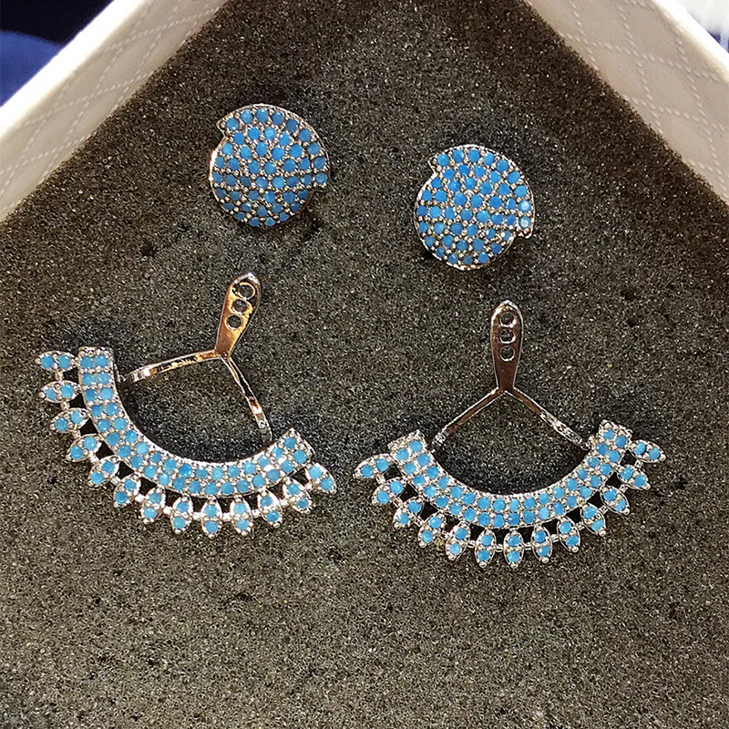 Женские серьги гвоздики с фианитами высокого качества|crystal stud earrings|stud earringsstud earrings