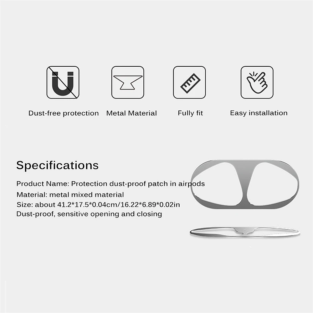 Горячая Распродажа металлическая Пылезащитная наклейка для Apple AirPods чехол