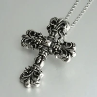 punk necklace men leather rope chains fire cross necklace women long chain necklaces pendants flame cross necklace jewelry