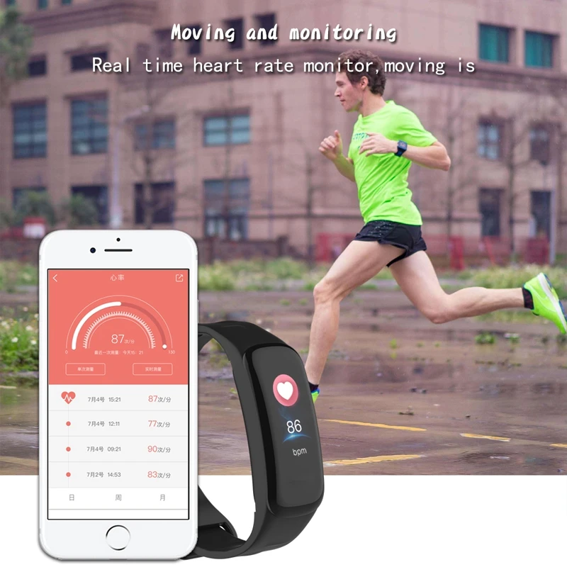 Salfresa C1 смарт-Браслет фитнес-браслет динамика Цвет Экран Водонепроницаемый