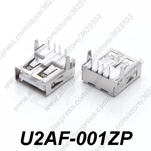 10 шт. U2AF 001Z/U2AF 001ZP USB 2 0 разъем прямой Feent 90 градусов Хвостовая Зарядка Женский