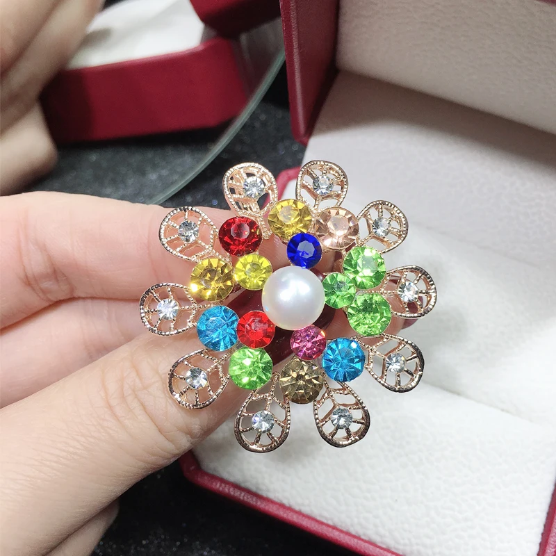 SHDIYAYUN новая брошь из жемчуга с австрийскими кристаллами в форме цветка для женщин