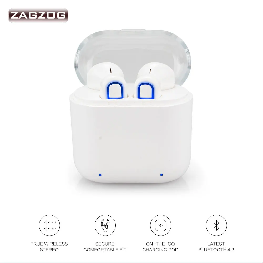 Zagzog гарнитуры Bluetooth Спорт Беспроводной наушники с микрофоном мини стерео музыку