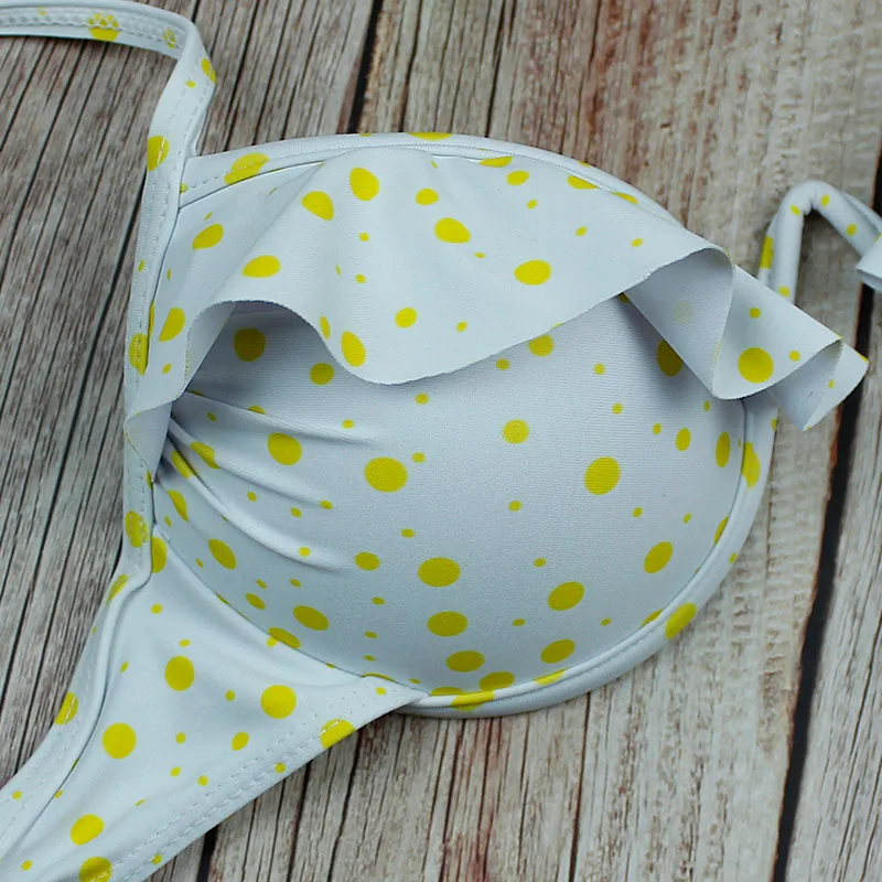 V-neck Ruffled Brazilian Bikini Sexy Swimsuit Swimwear Women Dots Striped Swimsuit Bikini Set Female Summer Beach Party New