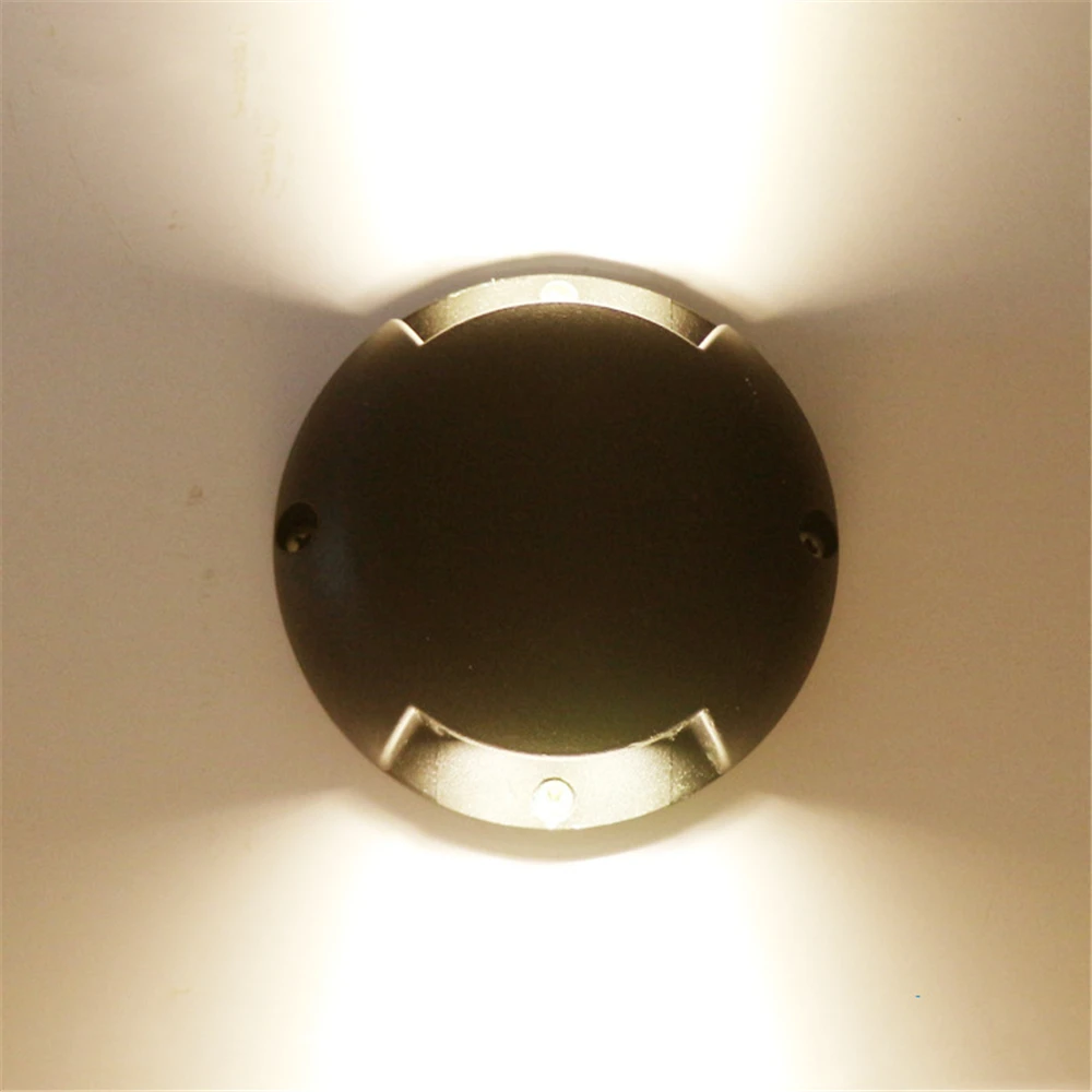 2side light 4w black 1/2 боковых светильник ing светодиодный подземный светильник 3 Вт, 4 Вт, лестницы напольный садовый светильник Dia120* H40mm IP67 настенный - Испускаемый цвет: 2side light 4w black