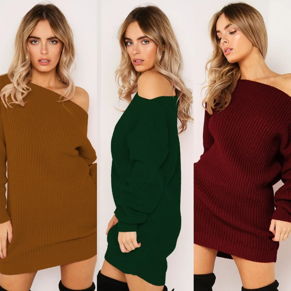 Новые европейские и американские женские вязаные свитера с круглым вырезом