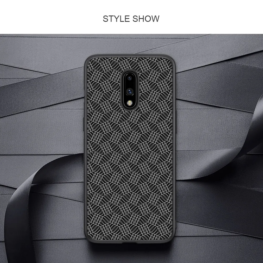 10 шт/партия NILLKIN плед синтетического волокна чехол для телефона Oneplus 7/Oneplus 7 pro углеродистая PP пластиковая задняя крышка