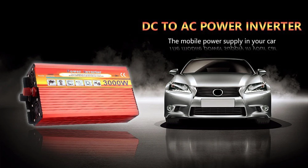 3000W Solar Car Power Inverter DC 24V to AC 220V Modified Sine Wave Vehicle Mounted Charger | Автомобили и мотоциклы