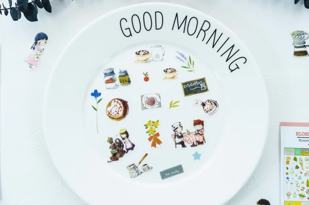 

6pcs Enjoy nice coffee time paper sticker Organizer Calendar Diary Book Planner Scrapbook Decoration Diary Sticker papeleria