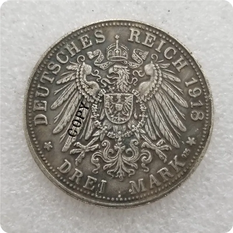 Германия-3 Марка (фрейхсмарк) 1918-немецкая рейхская монета редкая копия | Дом и сад