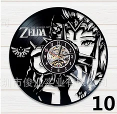 Ретро виниловый диск часы Zelda настенные часы для влюбленных 3D кулон подарок Duvar Saat основные художественные часы duvar saati часы - Цвет: 10