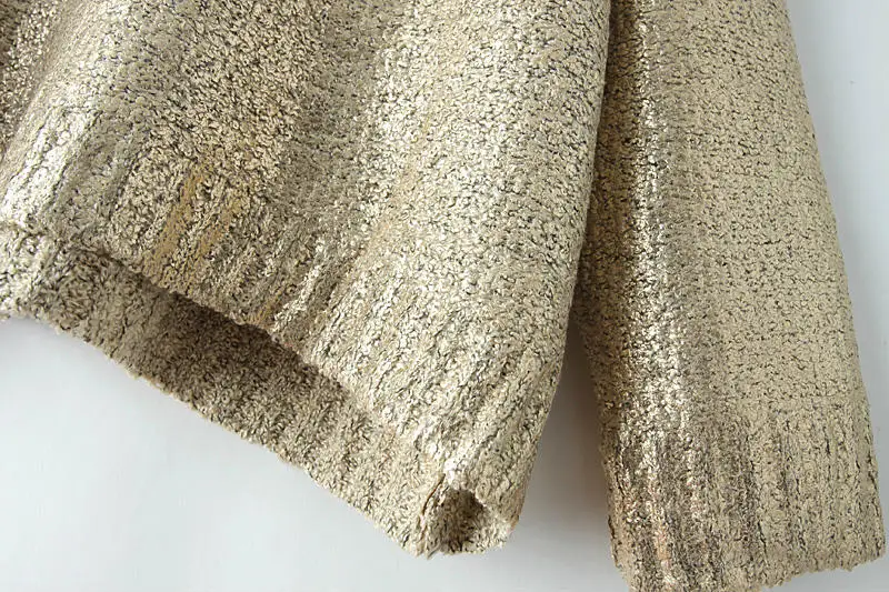 2015 New Winter Fashion Stylish Gold Hot Stamping Loose Long Sleeve Knitted Sweaters For Women Graduated Colors Pullovers | Женская