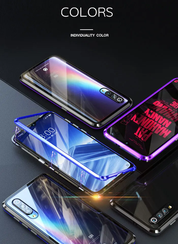 Глобальная Магнитная Крышка для Xiao mi 9 mi 9 чехол прозрачная Задняя стеклянная металлическая Алюминиевая Рамка откидная крышка для Xiao mi 9 чехол прозрачный