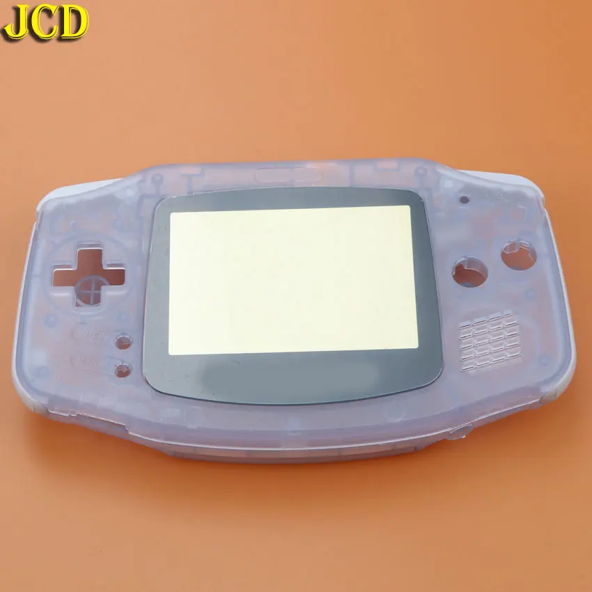 JCD 1 шт. пластиковая оболочка Крышка для игровая приставка GBA корпус Оболочка Чехол+ защита экрана объектива+ наклейка этикетка для Gameboy Advance - Цвет: Transparent purple