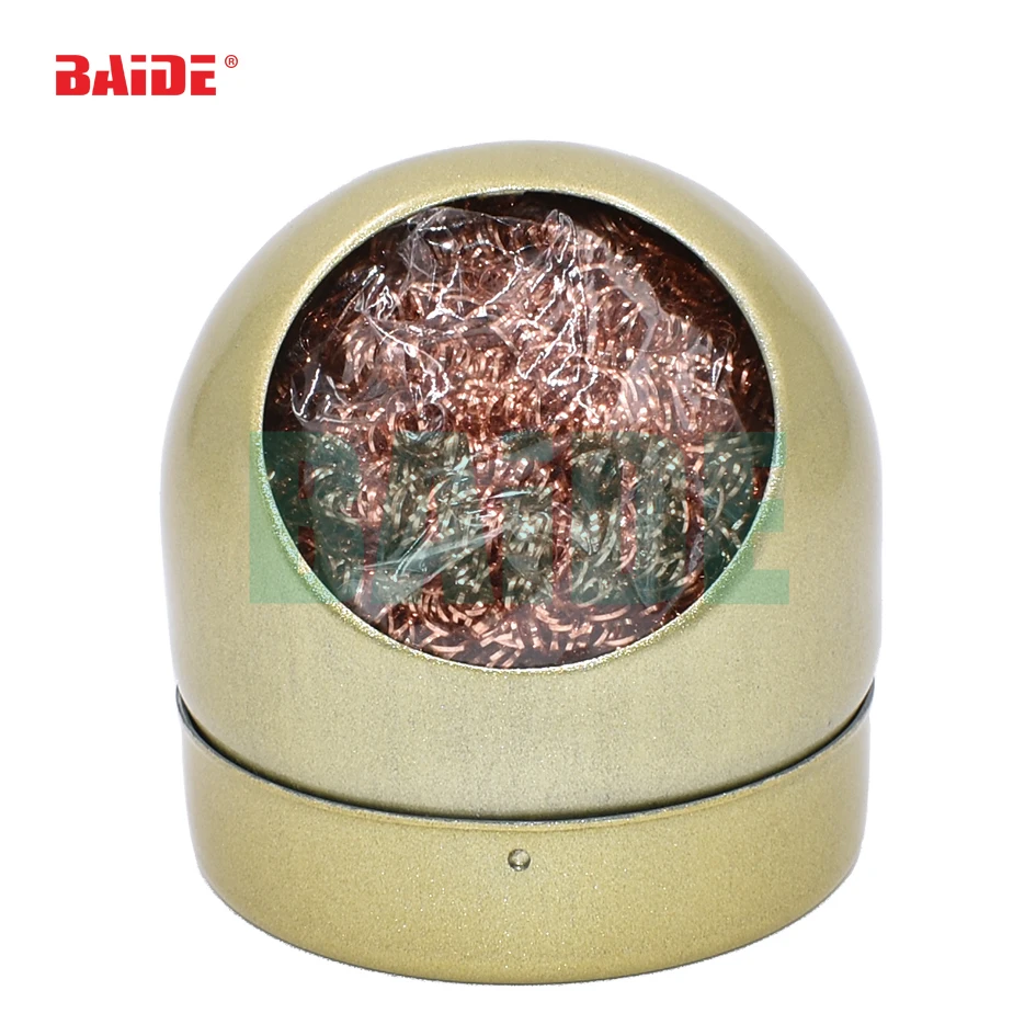 

New Arrival Gold Welding Non-toxic Soldering Solder Iron Tip Cleaner Steel Wire With Stand Set Hot Sale 100pcs/lot