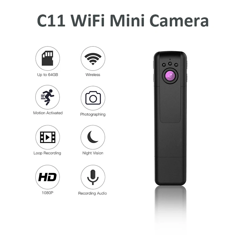 C11 Full HD 1080P Мини Wi Fi секретная камера беспроводная ночного видения микро Широкий