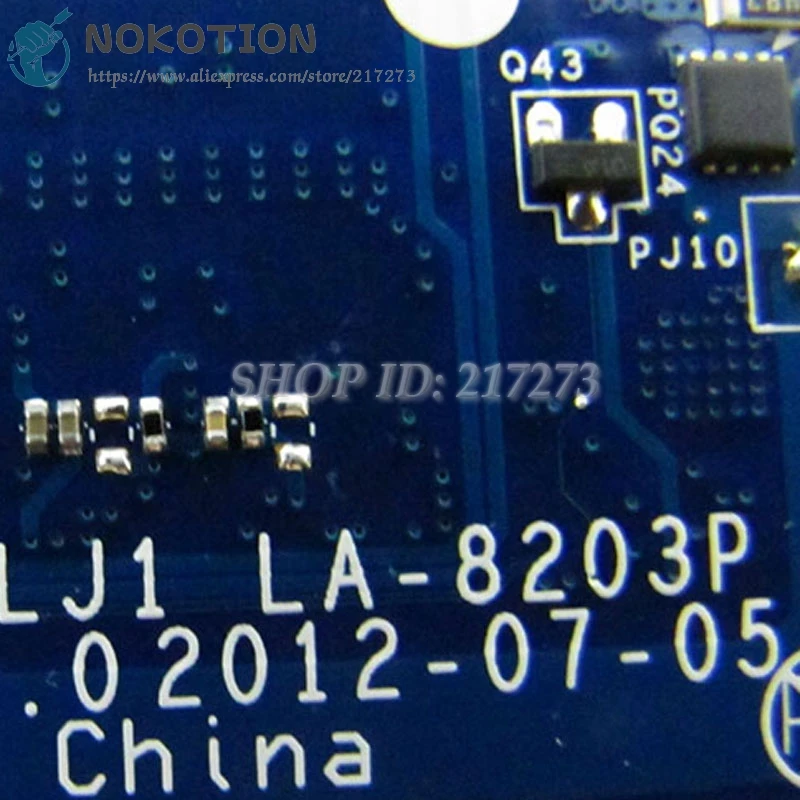 NOKOTION для Acer aspire M5-581 M5-581T материнская плата ноутбука NBM2H11003 Q5LJ1 LA-8203P i5-3337U процессор 4