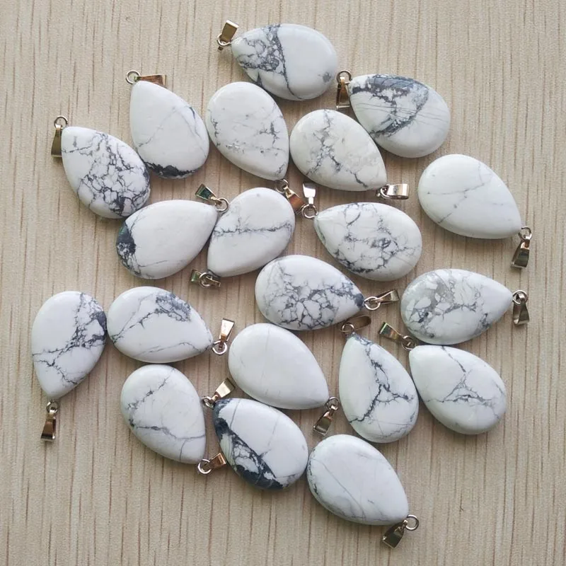 white turquoise 50 шт./лот,, модные подвески из натурального камня в форме капли воды, подвески для ожерелья - Окраска металла: white turquoise