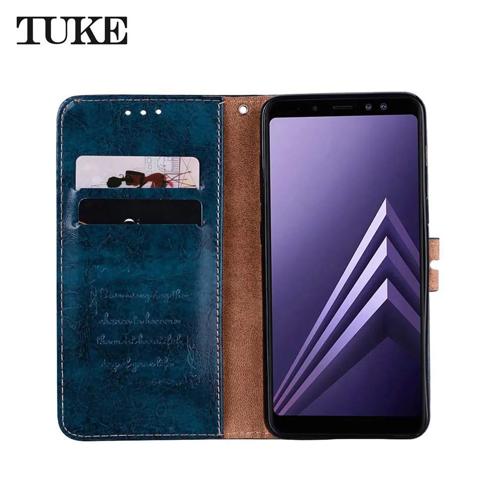 Для samsung A8 2018 флип чехол кожаный бумажник для телефона + держатель карт