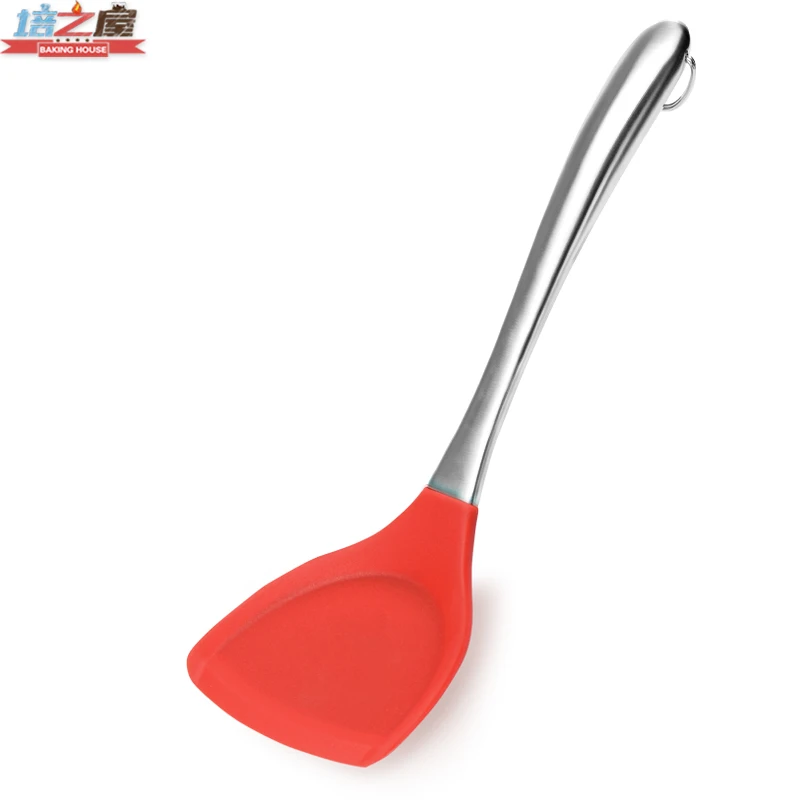 

Non-stick Cooking Tools Stainless Steel handle Silicone Turner Spatula Pancake Turner