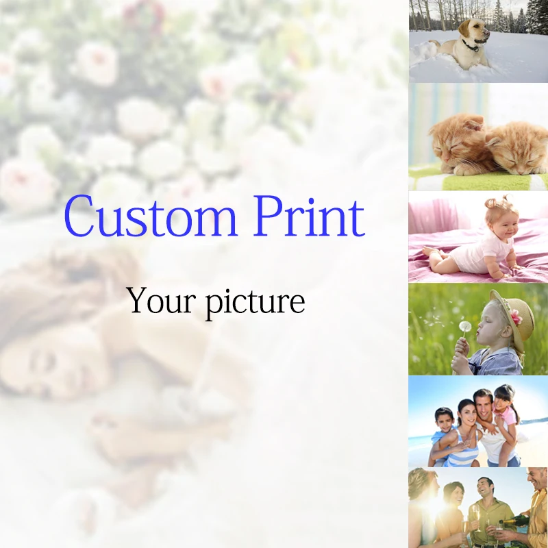 

Canvas Silk Custom Print Family Photographing Commemorative Poster Baby Child Picture Print Customer Custom Wall Art