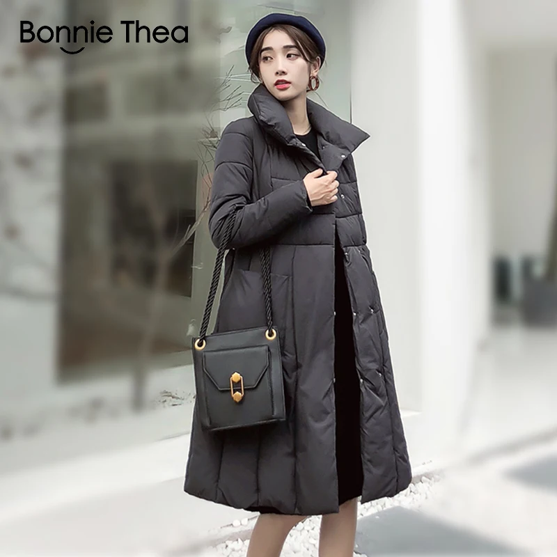 Bonnie Thea winter X-Long Parkas jacket coat women warm Casual Skirt long Female Womens Outwear 2018 | Женская одежда