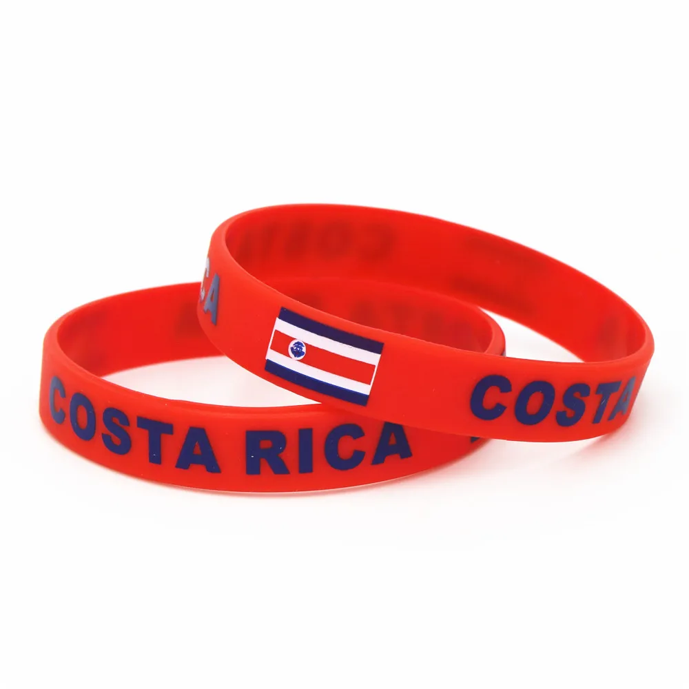 

1PC Costa Rica Flag Silicone Wristband Red Football Sports Souvenir Silicone Rubber Bracelets&Bangles Gifts SH242