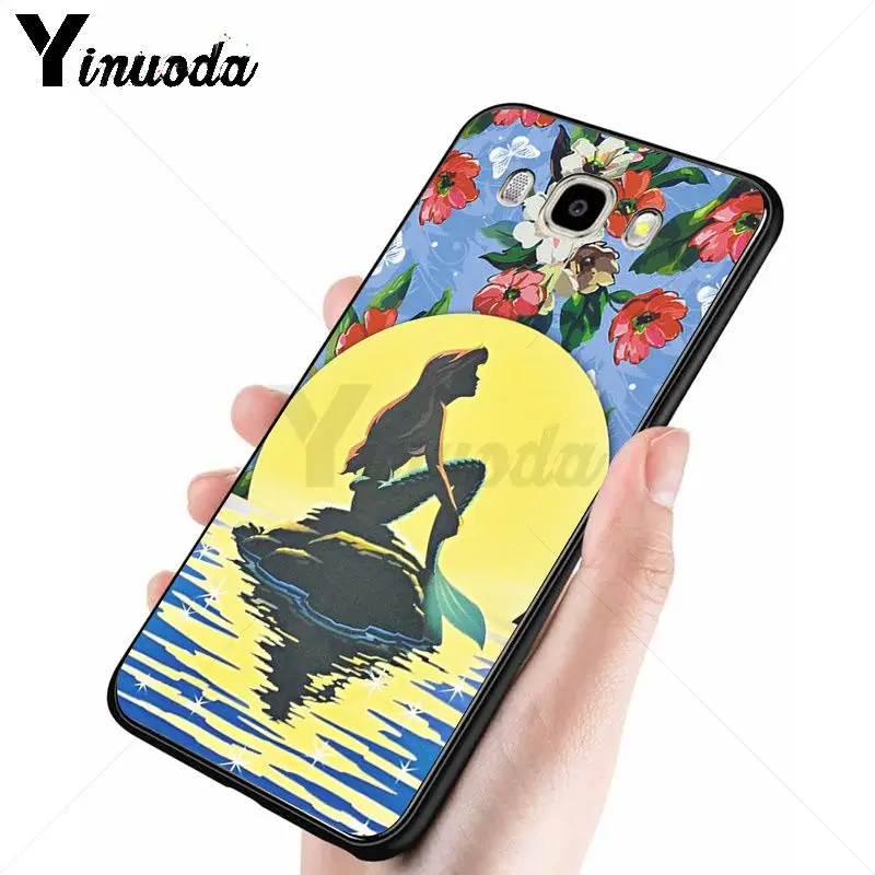 Yinuoda Русалочка черный мягкий чехол для телефона из ТПУ Samsung Galaxy j2prime j4plus j6plus j7 prime j8