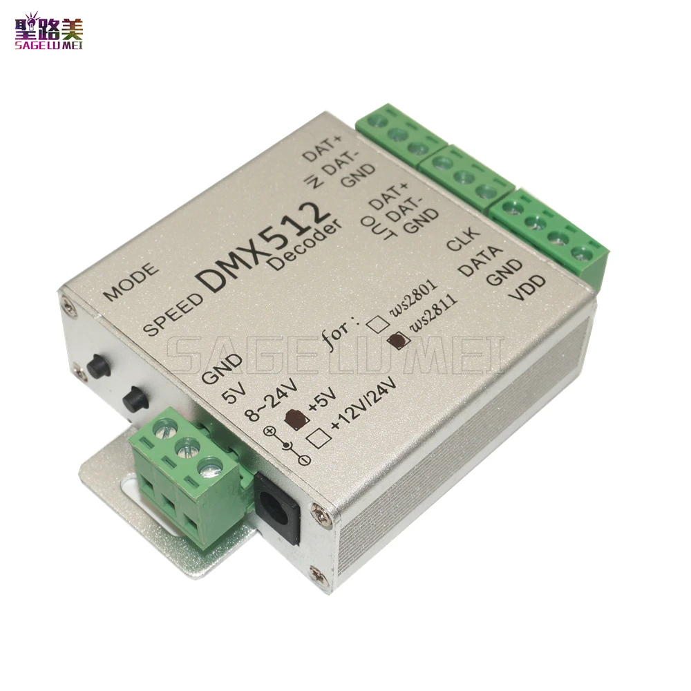 Лучшая цена 1 шт./компл. DMX контроллер WS2811 DC5V 12V Светодиодный модуль Pixel ленточный