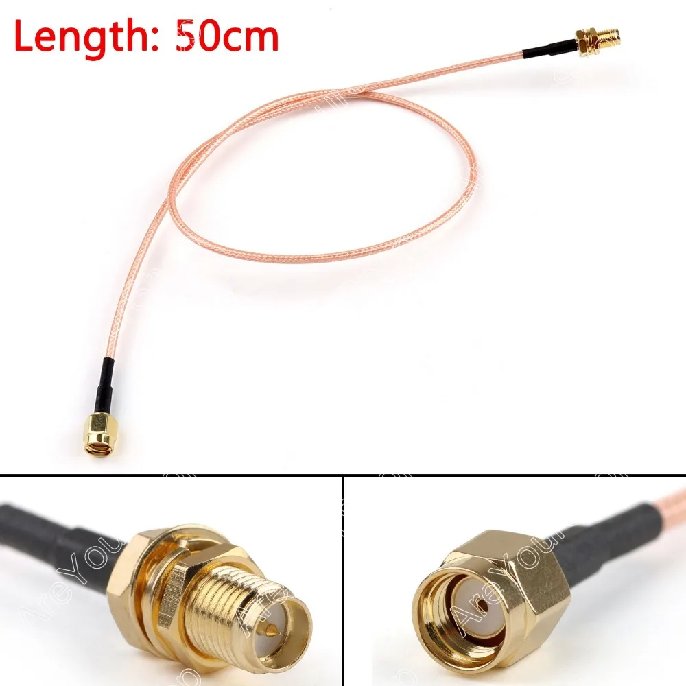 

Areyourshop Sale 50cm Cable RP SMA Male Jack To Female Plug Bulkhead Crimp RG316 20in Pigtail FPV M