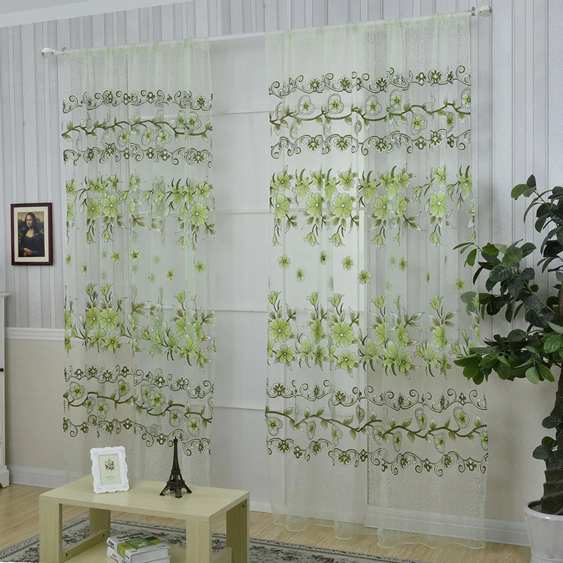 Шторы с принтом подсолнухов вуаль для дверей комнат окон драпировки прозрачные