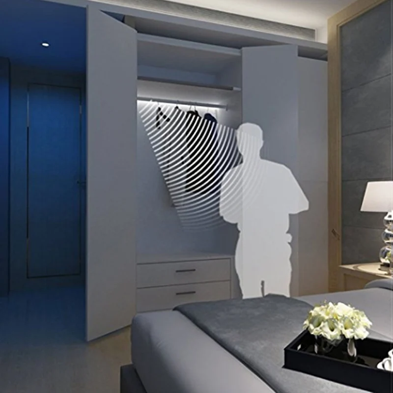 

LED 1M Strip Light Wireless PIR Motion Sensor Wardrobe Cabinet Battery Operated HVR88