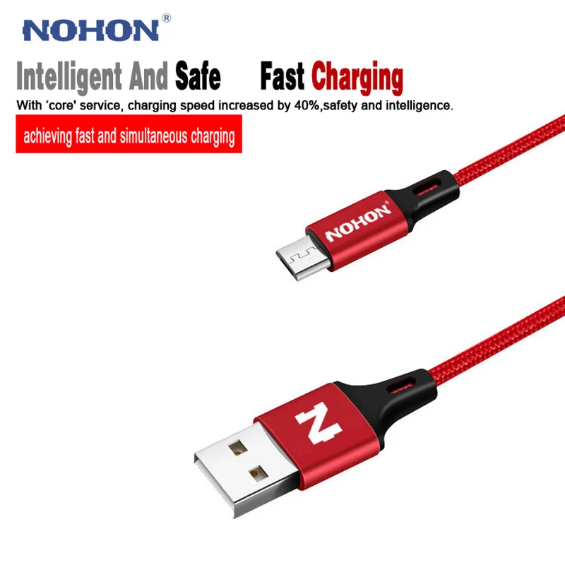 Оригинальный кабель Micro USB NOHON для Samsung Huawei HTC Nokia Android быстрое зарядное устройство
