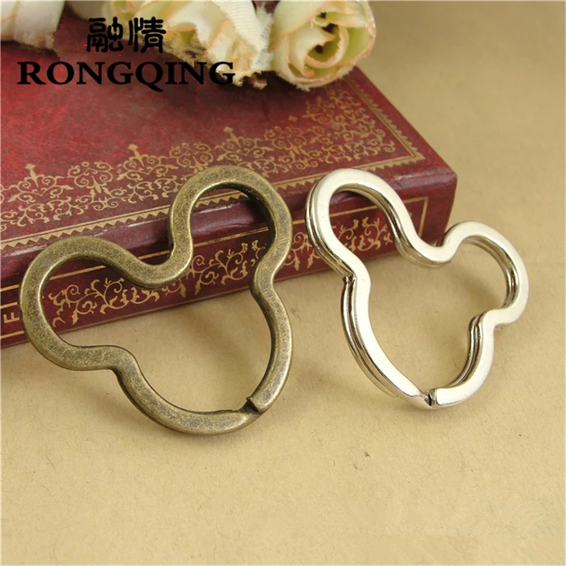 

RONGQING 50pcs/lot Split Ring for Keychains 32*39MM Sleutelhanger Split Keychain Rings Accessories