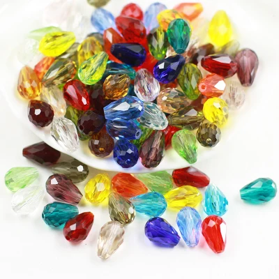 mix color 8*11 мм хрустальные бусины в форме капли, граненая подвеска, обруч, рукоделие, ювелирные изделия, серьги, ожерелье, браслет, Швейные аксессуары, сделай сам - Цвет: mix color