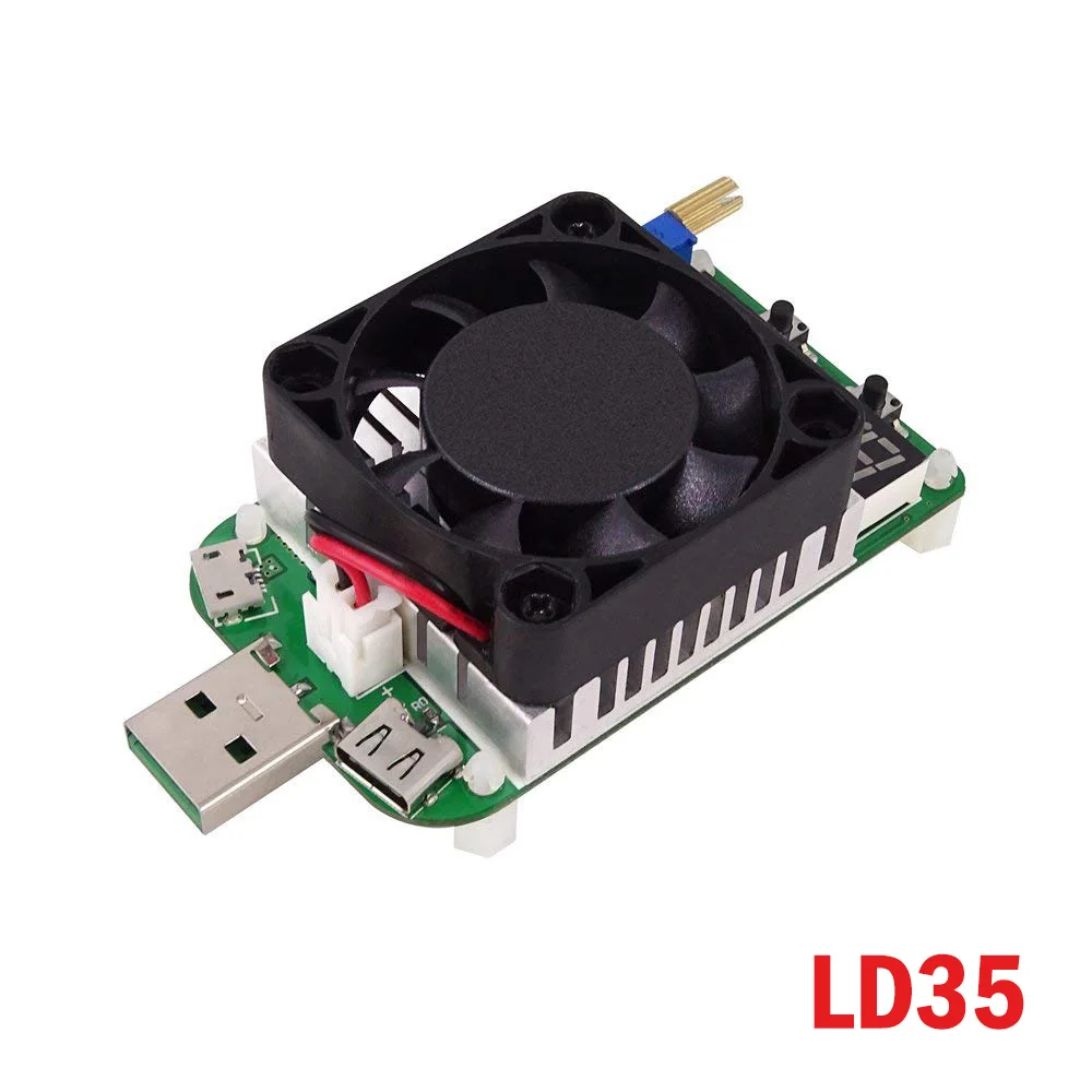 LD35 Aokin LD25 LD35 электронный нагрузочный резистор USB интерфейс разрядка батареи тест светодиодный дисплей вентилятор регулируемое напряжение тока 25 Вт 35 Вт - Цвет: LD35