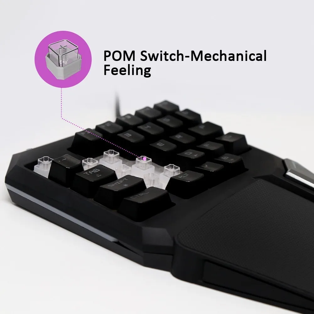 Программируемые клавиши Delux T9 Pro, игровая клавиатура с одной рукой, эргономичная игровая клавиатура для PUBG, пистолета, ПК, ноутбука