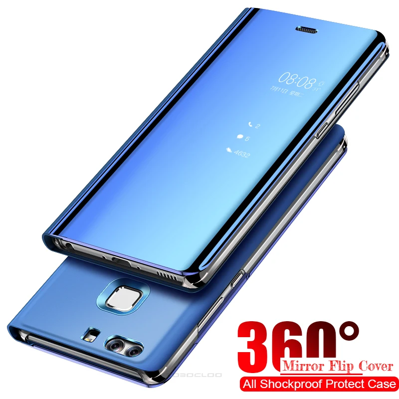 Умный зеркальный чехол для Huawei P8 Lite 2017 P9 P10 P20 P30 PRO P Smart PLUS MATE 20X10 флип