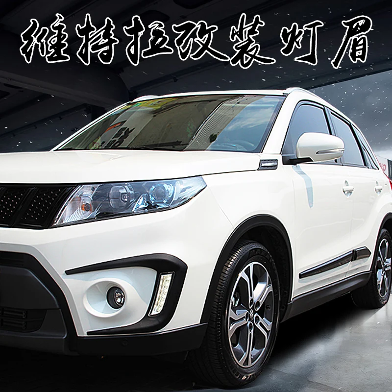 For Suzuki Vitara Escudo 2016 Front Bumper Fog Lamp Light Eyelid Eyebrow Protector Scuff Cover Kit Trim car Accessories | Автомобили и