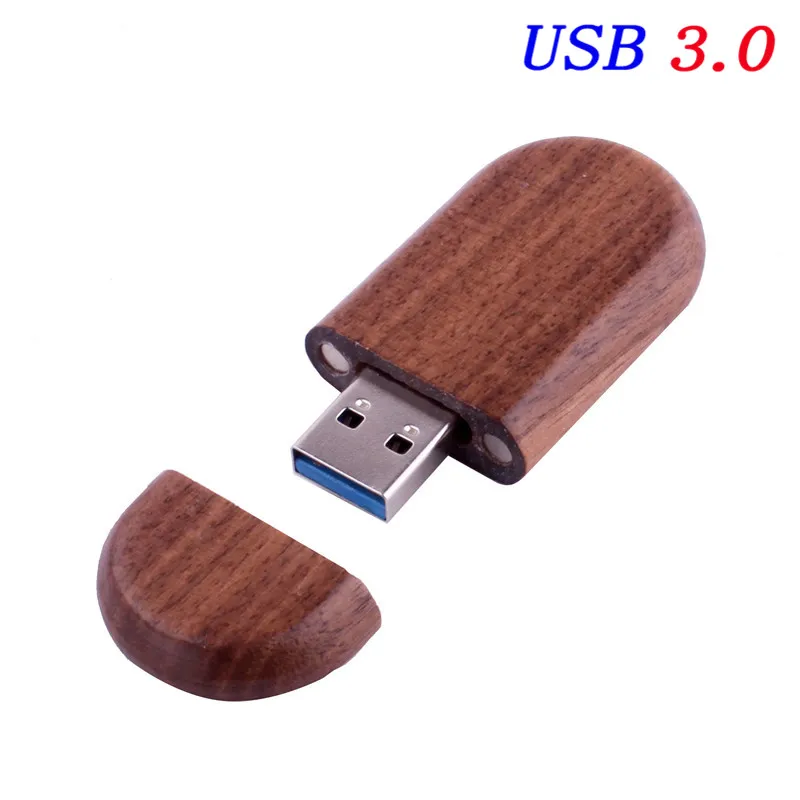Walnut JASTER USB 3,0 логотип на заказ Деревянный usb+ коробка персональный логотип ручка-накопитель 8 ГБ 16 ГБ 32 ГБ 64 Гб usb флеш-накопитель Флешка карта памяти - Цвет: Walnut