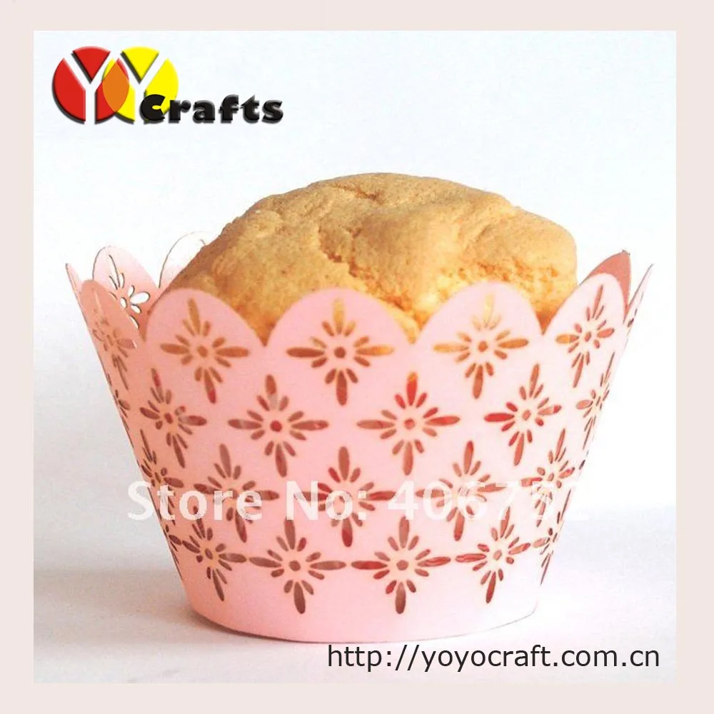 

2017 hot sell laser cut cupcake wrapper for wedding leave design small cake wrapper model