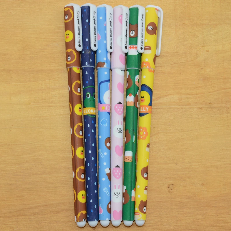 6/10 шт гелевая ручка, корейские ручки, caneta gato penne scuola boligrafos de colores lapiceros creativos lote papeterie stylos