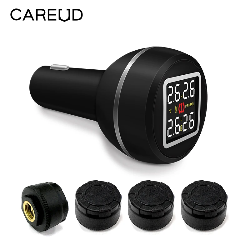 Система контроля давления и температуры в шинах CAREUD D580 с USB-разъемом 4 внешними