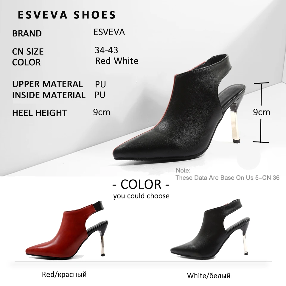 

ESVEVA 2019 Women Pumps Shoes Elastic Band Mixed Color Spring Autumn Basic Shoes Pumps Pointed Toe Western Style Size 34-39
