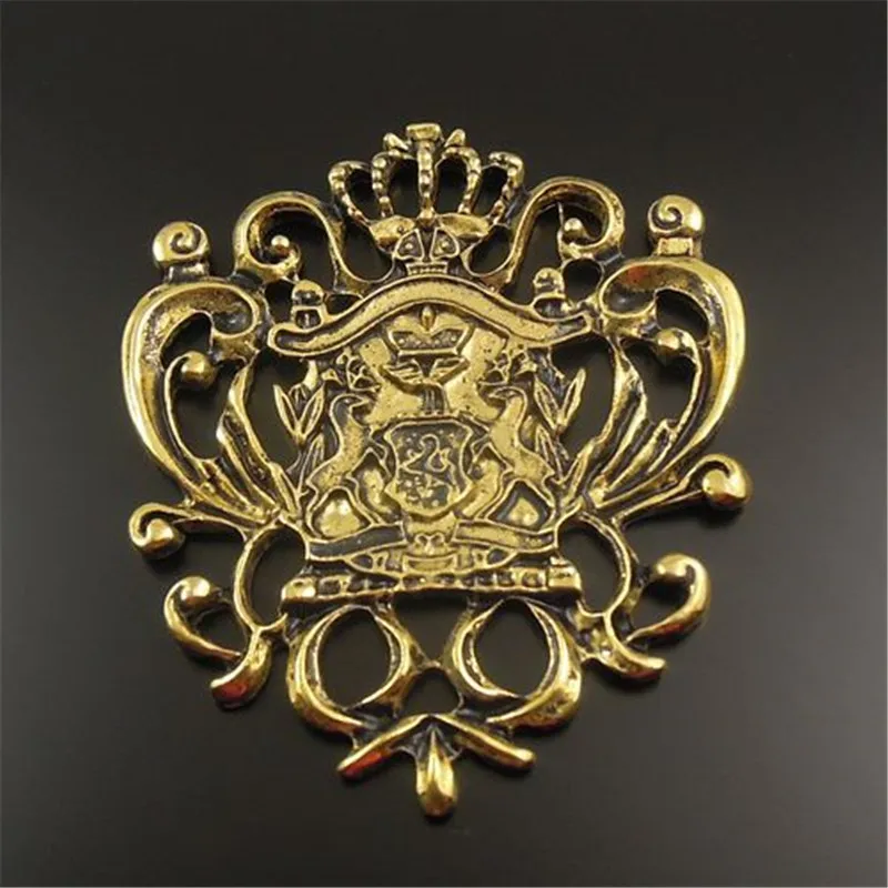 (8Pieces)Antiqued Gold Crown Shaped Zinc Alloy Charming Pendants 50*42mm Vintage Necklace Bracelet Charms Handmade 32473|charm pendant|antique gold