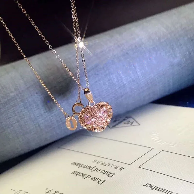 18K love романтические Алмазная Цепочки и ожерелья 18K 750 с сертификатом