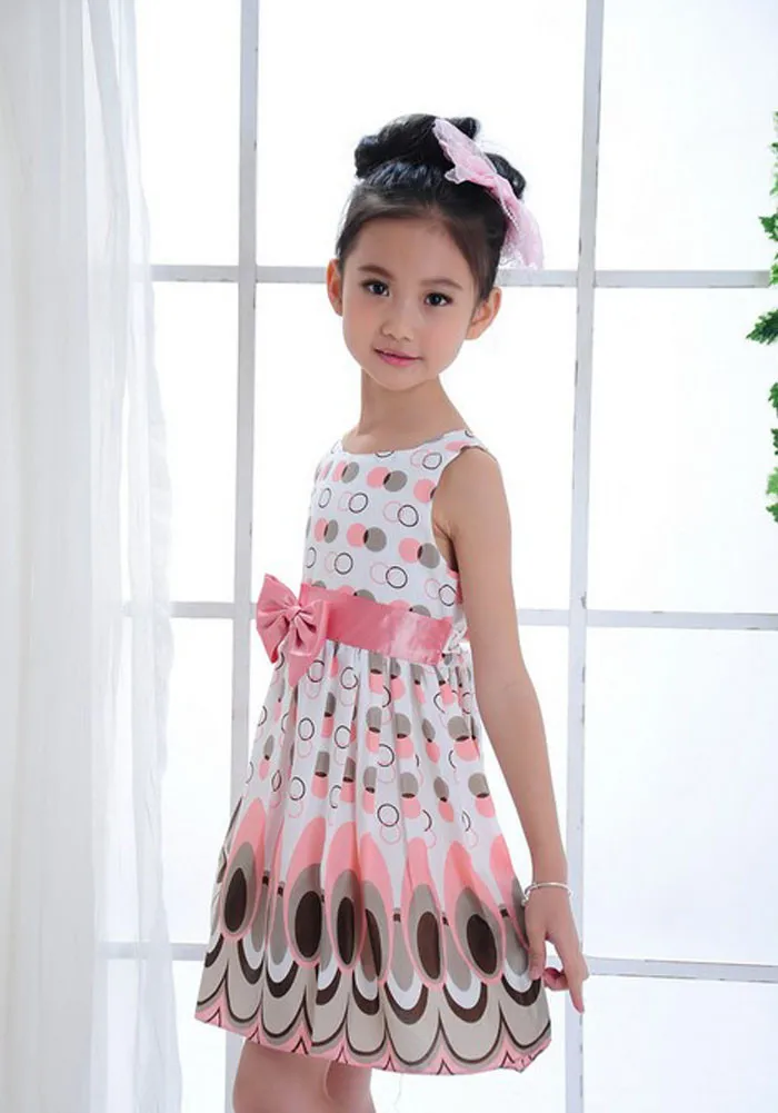 Wholesale Newest Summer Princess Sleeveless Pink Blue Wedding Pageant Banquet Prom Formal Party Kids Dresses For Girls Clothes | Детская