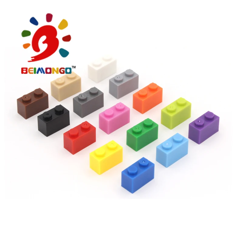 Бесплатная доставка! BEIMONGO блоки кирпич 1x2 строительные 300 шт. Развивающие и