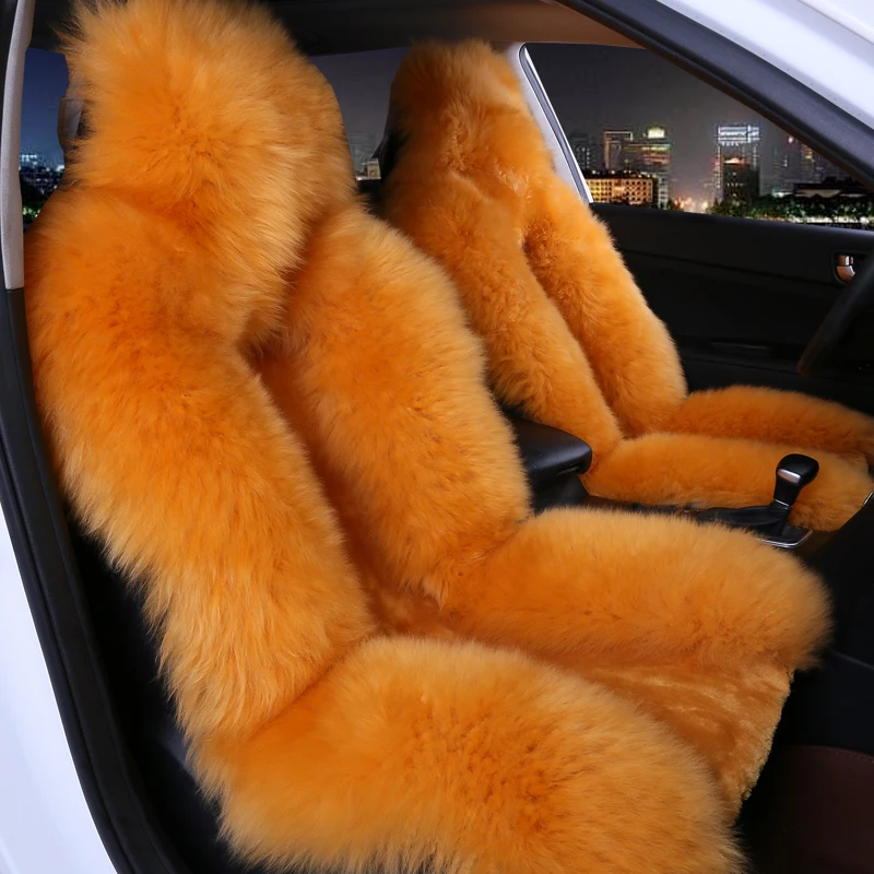 Универсальные Меховые чехлы на сиденья автомобиля из 100% натуральной